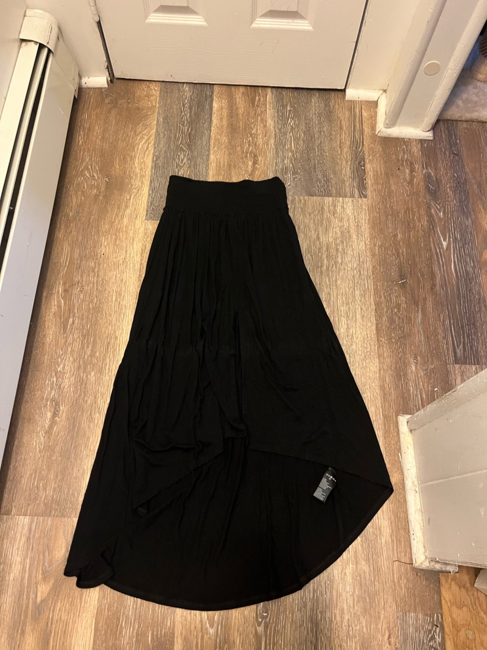 Free People Black Flowing Hi-Low Maxi Skirt